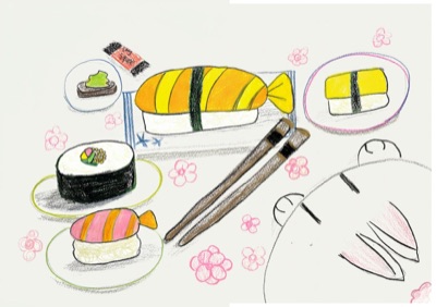 Painting of sushi